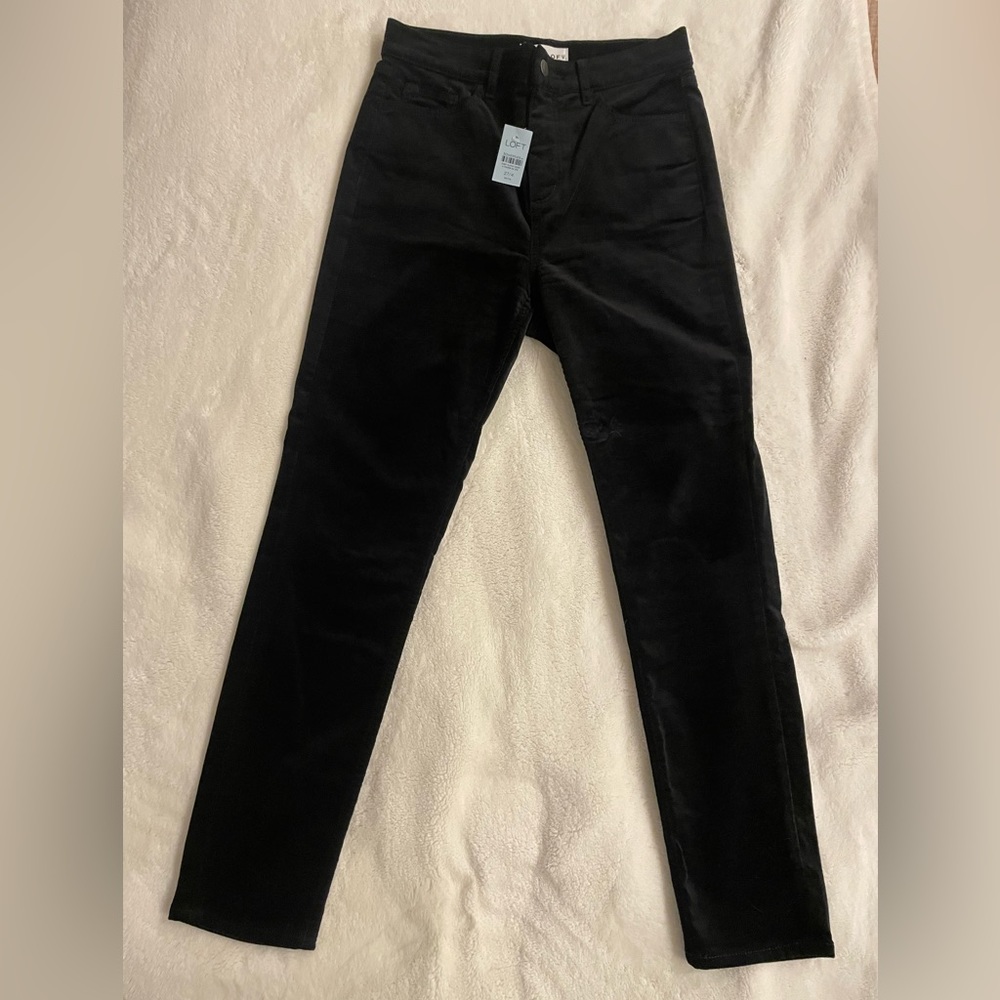 Loft black velvet skinny jean